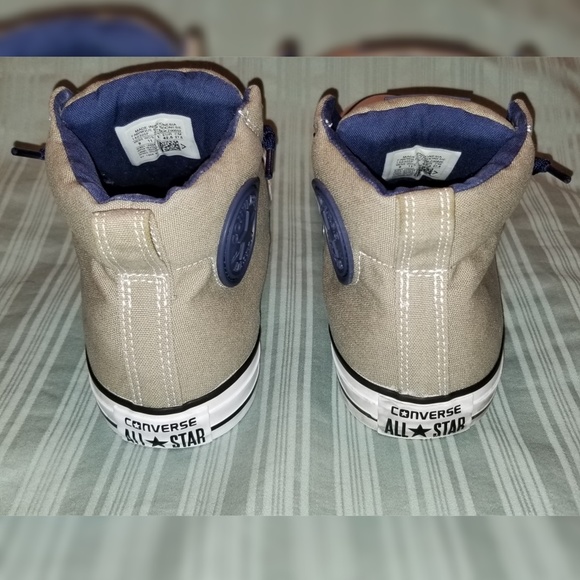 Unisex Mid Top Converse Tan Navy Sz M9 W11 - Picture 3 of 7